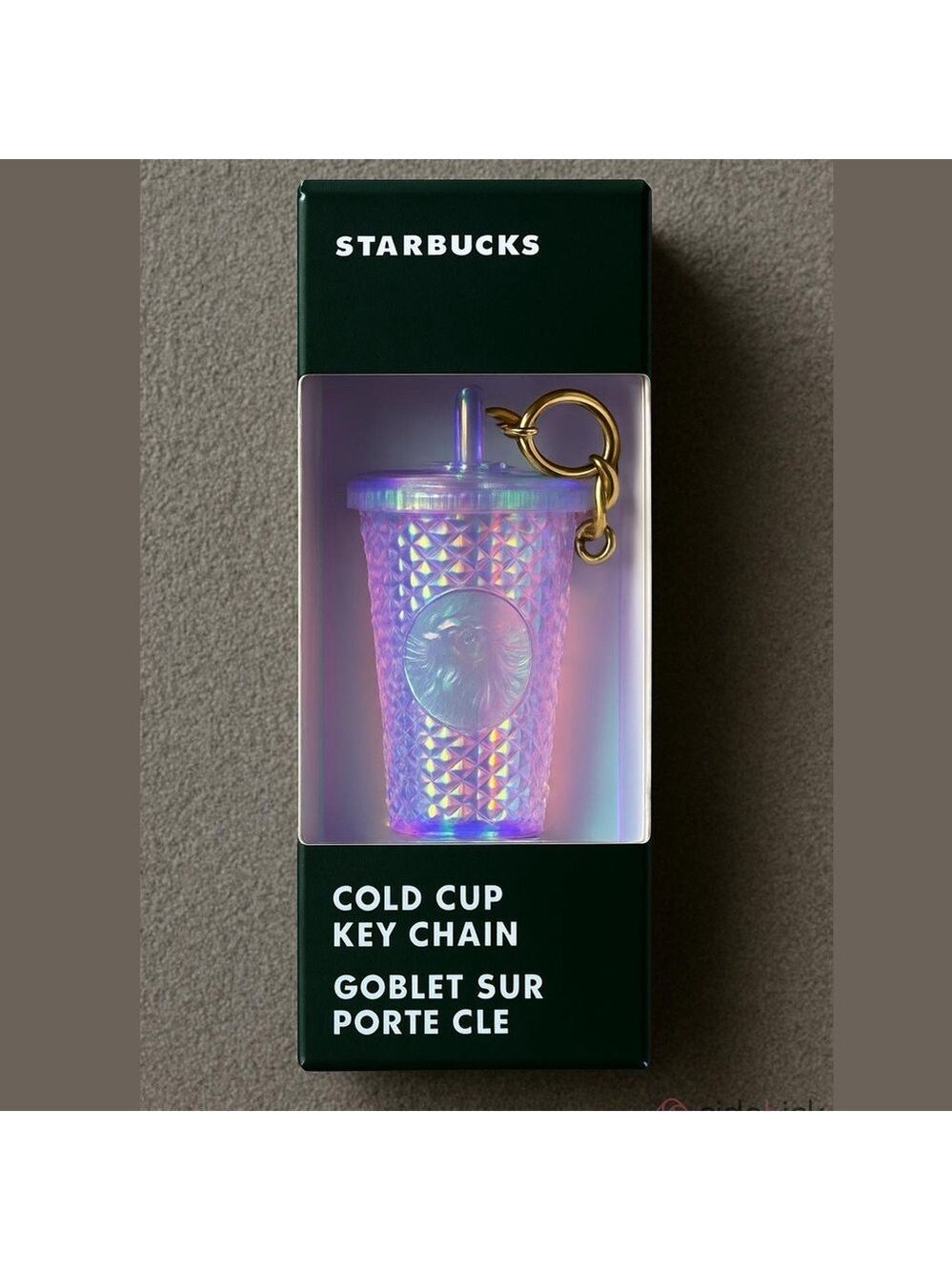 Starbucks Cold Cup Jeweled Unicorn Iridescent Studded Ornament Keychain 2023